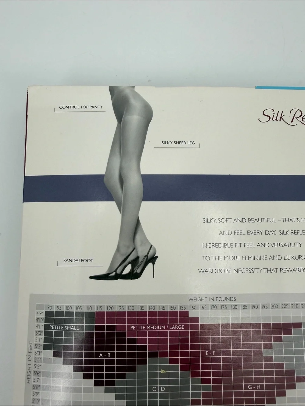 Hanes Pantyhose Size CD Silk Reflections VTG Silver Smoke Style 717- IMPERFECT